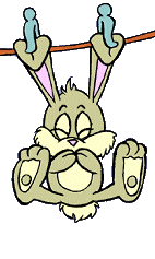 bisous lapin pendu